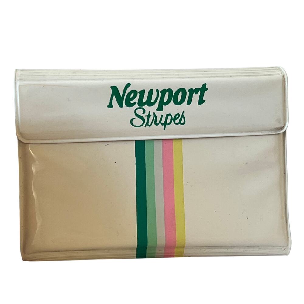 Vintage 1990 Newport Stripes Vinyl Wallet Calendar Pen Memo Pad Cigarette Promo